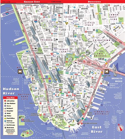 Map Of Manhattan New York City